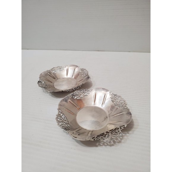 Set of 2 Vintage metal Coasters Coaster , Host Hostess Gift, Dinner Part… - Picture 2 of 10